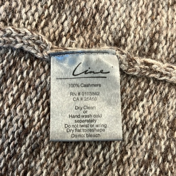 VGUC Line the Label long 100% cashmere open front brown long sleeve cardigan - Picture 9 of 10